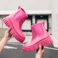 thumbnail image 4 of LOVZFMLL Bottes pour Femmes Bottines à la Cheville Bout Rond Imperméables Talon Bas Épais Bottes de Pluie Printemps Automne Mode Chaussures Décontractées, 4 of 5