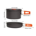 thumbnail image 3 of Camping Cookware Set Aluminum Portable Outdoor Cookset Cooking Pan Hiking BBQ Picnic, 3 of 8