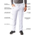 thumbnail image 3 of Adar Addition Scrubs for Men - Slim Leg Cargo Drawstring Scrub Pants - A6106 - White - 2X, 3 of 8