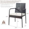 thumbnail image 4 of Costway 4PCS Patio Wicker Rattan Dining Chairs Cushioned Seats Armrest Garden, 4 of 10