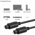 thumbnail image 3 of SatelliteSale Digital Toslink SPDIF Audio Optical Fiber Cable Universal Wire PVC Black Cord 6 feet, 3 of 5