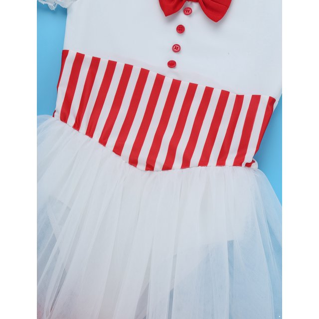 Mufeng Robe Tutu Tournoyante de Ballet pour Filles Juniors, Manches Bouffantes Courtes en Dentelle, Récital de Danse, Fête, Cosplay, Tutu Rouge 6
