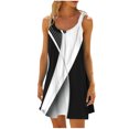 thumbnail image 2 of Ovzne Robes pour Femmes 2025 Robe Femme Mode Robe Décontractée Imprimée Sans Manches Robe Grande Taille Robe Imprimée Liquidation, 2 of 5
