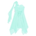 thumbnail image 4 of Ocealan Robe de Demoiselle d'Honneur à une Épaule pour Fille, Robe de Fête de Mariage Junior pour Enfants avec Ceinture Perlée, Vert Menthe 14, 4 of 6