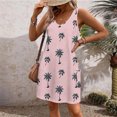 thumbnail image 4 of Ovzne Robes d'Été pour Femmes Robe d'Été Mode d'Été pour Femmes Plage Poche Imprimé Sans Manches Robe à Col en V Robe pour Femmes Imprimée Liquidation, 4 of 7