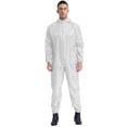 thumbnail image 1 of Sxiwei Mens One Piece Work Coveralls Jumpsuits Long Sleeves Front Zipper Mechanics Body Suits White L, 1 of 8