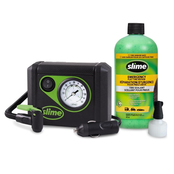 Slime 50057 12V Emergency Flat Tire Repair Kit with TPMS Sealant