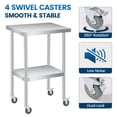 thumbnail image 4 of 30" x 24" Stainless Steel Prep Table with Adjustable Undershelf & Casters, Heavy Duty Commercial Kitchen Table, for Restaurants, Home, Outdoor, 4 of 7