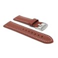thumbnail image 3 of 26mm Classic Leather Buffalo Pattern Watch Strap Band, White Stitching, Stainless Steel Buckle, 3 of 7
