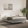 thumbnail image 1 of vidaXL Bed Frame Light Grey 137x190 cm Full Velvet, 1 of 5