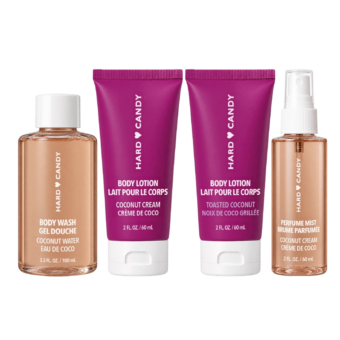 Hard Candy Toast of Coconut Body Wash, Body Spray & Body Lotion Gift Set
