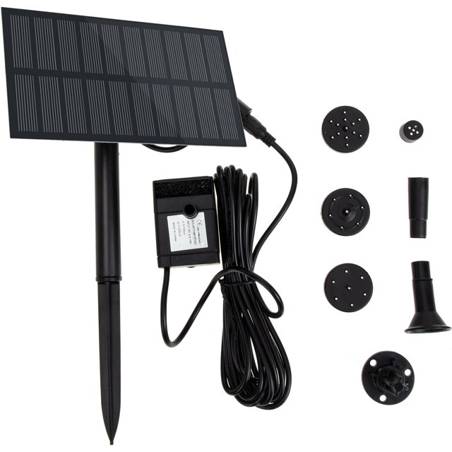 Miangastore Solar Powered Water Fountain Pump for Garden with ABS Material and Black Color 1 Set