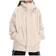 thumbnail image 1 of Timegard Womens Plus Size Tops Zipper Lightweight Windproof Hiking Outdoor Rain Jacket with Pockets, 1 of 9
