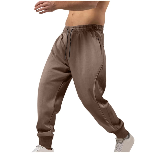 EGNMCR Men's Lightweight Pants, Cargo Pants Men, Linen Pants Men Men's Drawstring Elastic Waist And Solid Color Pocket Hoodie Binding Leg Pants Tracksuit Pants Men Polyester Pants