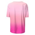 thumbnail image 4 of Pisexur Hauts de Printemps pour Femmes 2025, Hauts pour Femmes, T-shirt à Col Rond Plissé à Manches 3/4 pour Femmes, Coupe Ample, Manches Raccourcies, Rose Vif, 2TG, 4 of 8