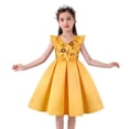 thumbnail image 2 of hoksml Robes d'Été, Robes pour Filles, Robe à Paillettes pour Enfants Jupe à Manches Volantées Robe Fille Festival Fête Robe Princesse Liquidation, 2 of 9