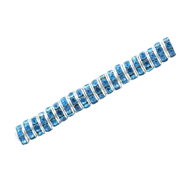 100 Pieces Rhinestone Rondelles with Big Holes Charm Spacer Beads Jewelry Crystal Multi-colors Loose Bead for DIY Necklace Lake Blue