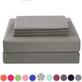thumbnail image 2 of Topcobe Twin Size Solid Color Bed Sheet Set for Adults Teens, Dark Gray, 2 of 7