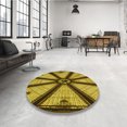 thumbnail image 4 of Ahgly Company Tapis de Zone Ronds d'Intérieur Lavables à la Machine, Transitionnels, Brun Boulanger, 8 Pieds Rond, 4 of 7