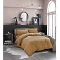 thumbnail image 2 of 3-Piece Duvet Cover Set, 1800 Thread Count, Button Closure, Solid Color - Cooling, Breathable Material- Wrinkle, Fade, Stain Resistant, Full/Queen, Bronze, 2 of 5