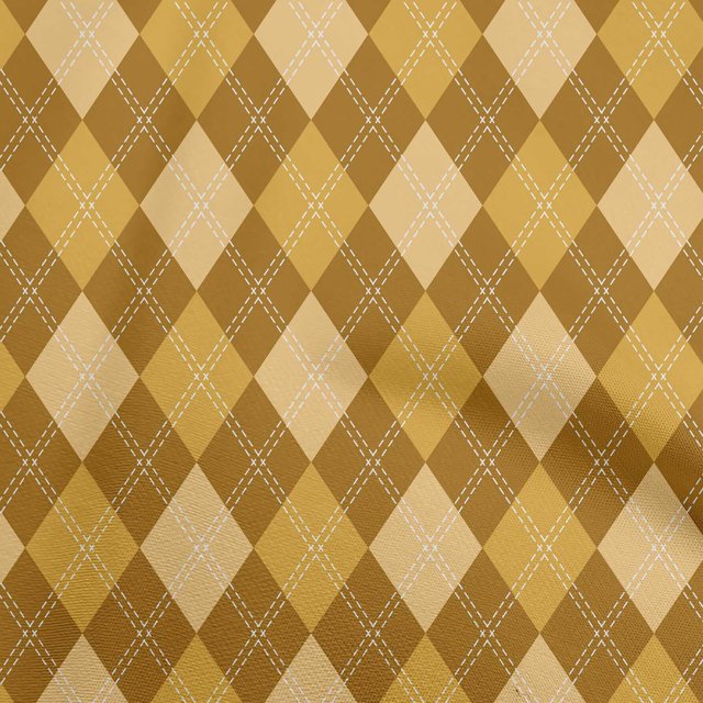 oneOone Cotton Poplin Yellow Fabric Check Sewing Craft Projects Fabric Prints By Yard 42 Inch Wide