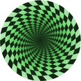 thumbnail image 1 of Ahgly Company Tapis Rond Lavable en Machine Intérieur Transitionnel Vert, 8 Pieds Rond, 1 of 7