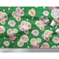 thumbnail image 3 of Soimoi Green Georgette Viscose Fabric Dot & Ranunculus Floral Printed Craft Fabric by the Yard 42 Inch Wide, 3 of 3