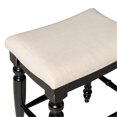 thumbnail image 4 of Linon Marino 25" Upholstered Backless Counter Stool in Black Wood, 4 of 9