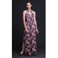 thumbnail image 3 of Bimba Robe Longue Décontractée à Col Licou pour Femme avec Fentes Latérales, Imprimée, Tenue de Soirée - Grand, 3 of 6