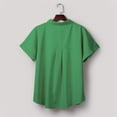 thumbnail image 4 of Pompotops Fashion Woman Causal Button Solid Blouse Short Sleeve T-Shirt Summer Tops, 4 of 6