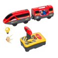 thumbnail image 1 of HLONK Wooden Train Set Accessories Battery Operated Locomotive Train  Remote Control Train Vehicles for Wood Tracks  Powerful Engine Train Cars Fits All Major Brands of Railway System Red, 1 of 7
