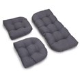 thumbnail image 1 of U-Shaped Twill Tufted Settee Cushion Set (Set Of 3), 1 of 3