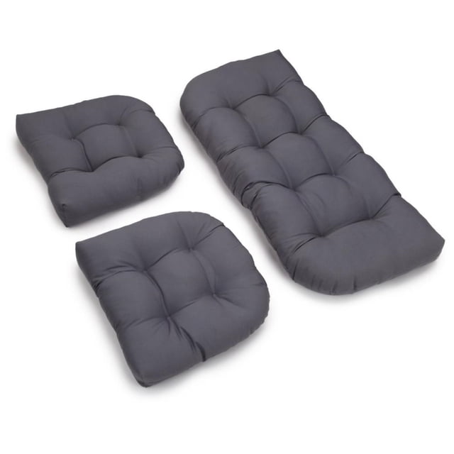 U-Shaped Twill Tufted Settee Cushion Set (Set Of 3)