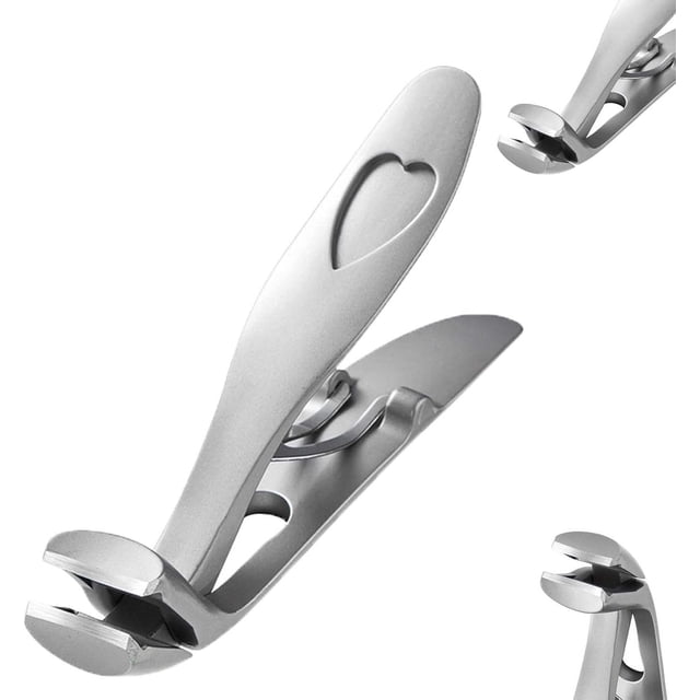 Dvkptbk Nail Clippers with Curved Head New Style Elbow Nail Clippers Stainless Steel Powder Die-Form Nail Clippers Large Opening Grip Nail Clippers Kitchen Gadgets