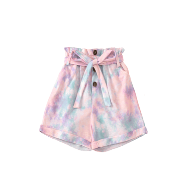 xiaxaixu Kids Baby Girls Summer Shorts Tie Dye Print Lace Up Short Pants