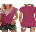 thumbnail image 4 of Tops Amples avec Col en V à Manches Courtes pour T-Shirts d'Été pour Femmes, 4 of 5