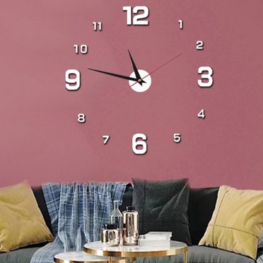 Simple Silent Wall Clock Large Modern Frameless DIY Wall Clock for Living Room Bedroom Decor