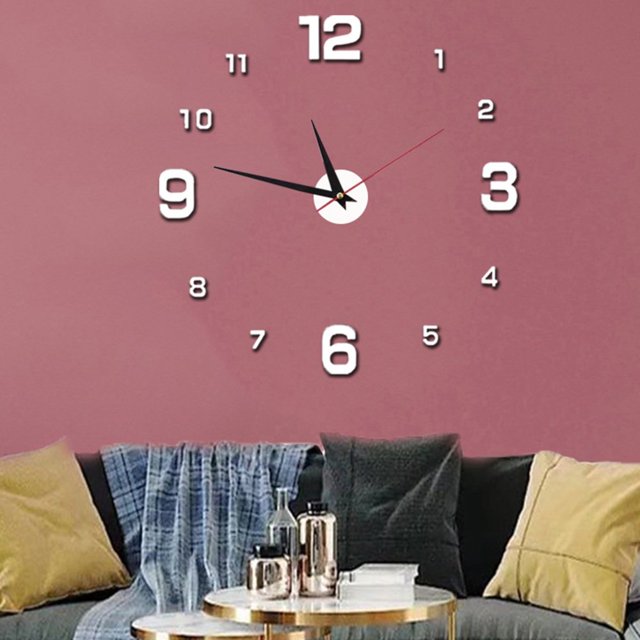 Simple Silent Wall Clock Large Modern Frameless DIY Wall Clock for Living Room Bedroom Decor