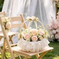 thumbnail image 4 of Faux Rattan Weave Flower Basket with Handle for Floral Display and Home Storage Decor, 4 of 6