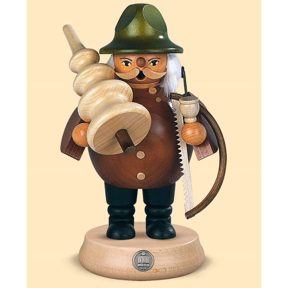 German incense smoker Tree cutter, height 18 cm / 7 inch, original Erzgebirge by Müller Seiffen