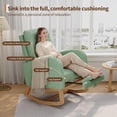 thumbnail image 2 of Modern High-Back Nursing Glider with Adjustable Footrest & Side Pockets - Upholstered Rocking Chair for Living Room & Bedroom,Light Green, 2 of 8