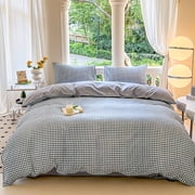 weibbin 150*200cm 4-Piece Bed Sheet Set - Small Plaid Luxury Hotel Quality Bedding, Stain & Wrinkle Resistant, Breathable Cooling Bed Sheets