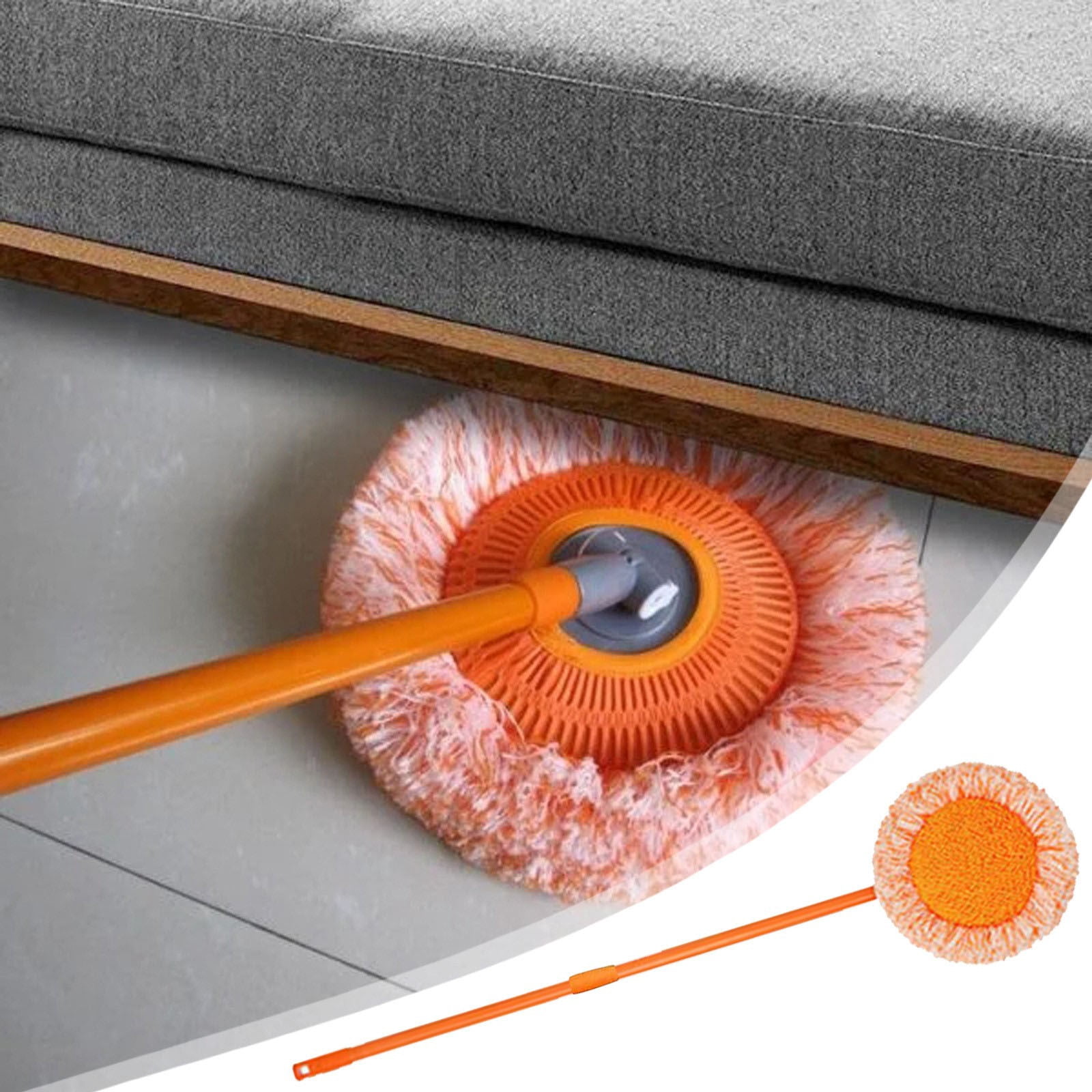 360° Rotating Telescopic Cleaning Mop, Xinsrenus Household Car Wash Mop Round Mop, Ceiling Wipe Wall Sunflower Hair Duster Mop Cloth Cover
