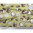 thumbnail image 2 of Soimoi Moss Georgette Fabric Mushroom, Pear Fruits Decor Fabric Printed Yard 42 Inch Wide, 2 of 3