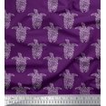 thumbnail image 1 of Soimoi Velvet Fabric Turtle Block Print Fabric by The Yard 58 Inch Wide, 1 of 3