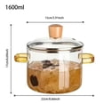 thumbnail image 2 of Heat- Borosilicate Glass Stovetop Cooking Pot with Lid for Simmering Soup Milk Pasta and Porridge Easy Clean Transparent Cookware, 2 of 4