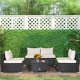 thumbnail image 3 of Patiojoy 5 Piece Patio Furniture Set Outdoor Rattan Sofa Set w/ Seat & Back Cushions Convenient Square Coffee Table, 3 of 9