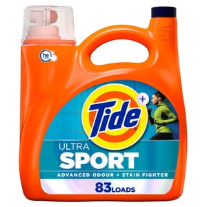 Tide Ultra Sport Liquid Laundry Detergent, 3.46 L, 83 Loads, Laundry Detergent Liquid with Advanced Sweat plus Stain Fighters