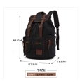 thumbnail image 2 of KAUKKO Vintage Casual Canvas and Leather Rucksack Backpack, 1Black, 2 of 5