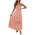 thumbnail image 1 of Cathalem 2024 Robe Mini Sans Manches d'Été pour Femme, Robe Débardeur Évasée d'Été, Rouge Melon D\'eau L, 1 of 5